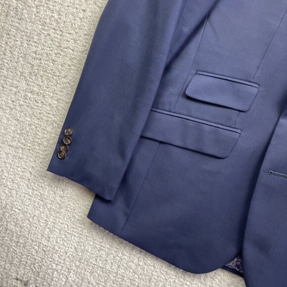 Ted Baker Navy Blue 100% Wool Joey CT Sport Coat Jacket Blazer Men's 40S - Picture 3 of 16